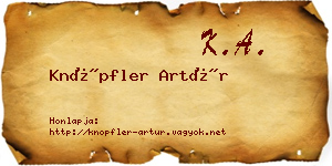 Knöpfler Artúr névjegykártya